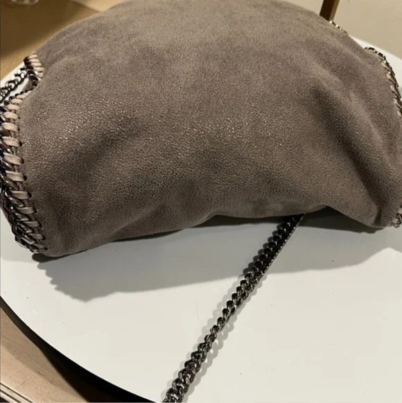 Stella McCartney Falabella Gray Vegan Suede Chain Crossbody Bag - Picture 14 of 14